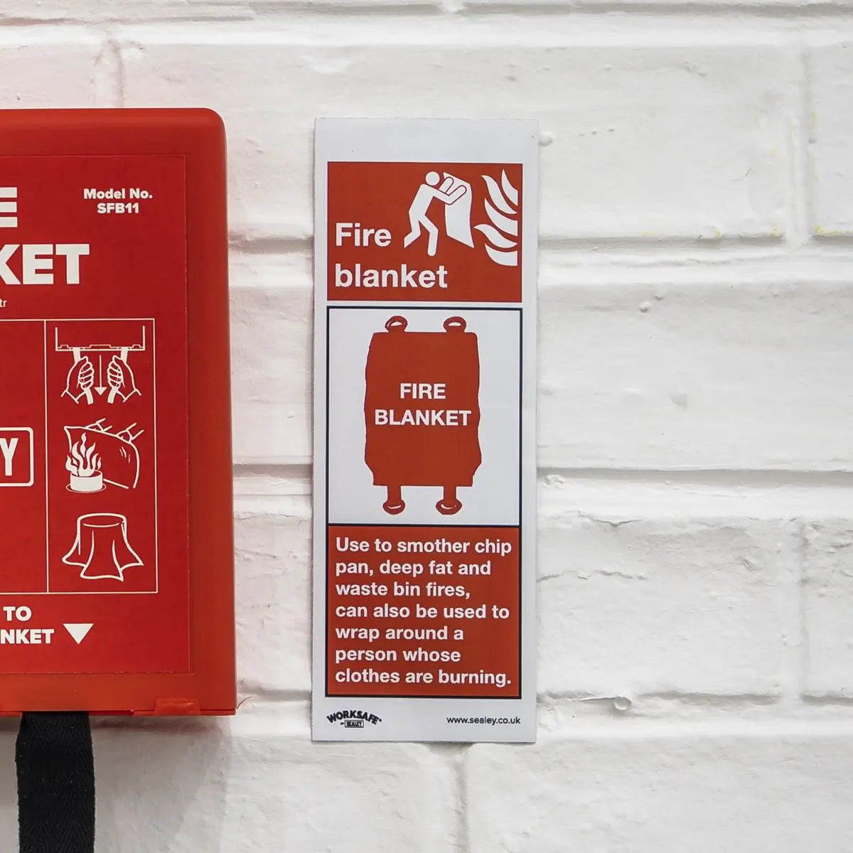Worksafe by Sealey Safe Conditions Safety Sign - Fire Blanket - Rigid Plastic 