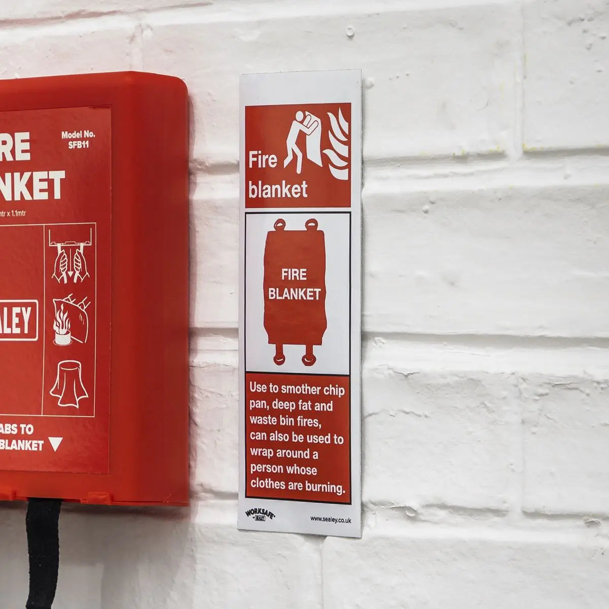 Worksafe by Sealey Safe Conditions Safety Sign - Fire Blanket - Rigid Plastic 