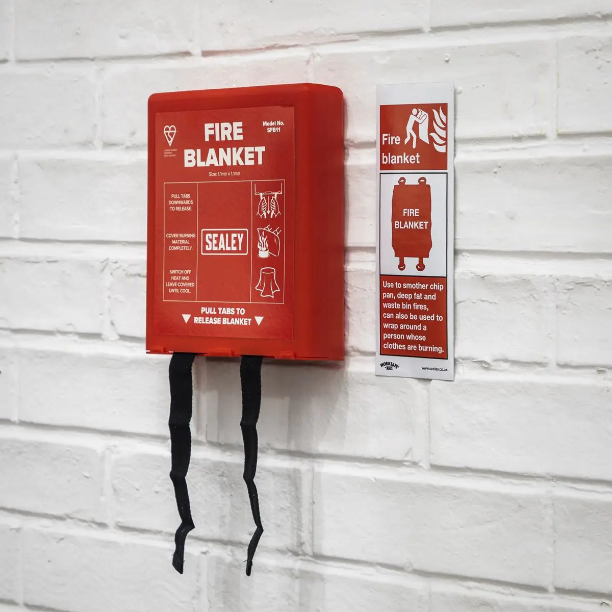 Worksafe by Sealey Safe Conditions Safety Sign - Fire Blanket - Rigid Plastic 