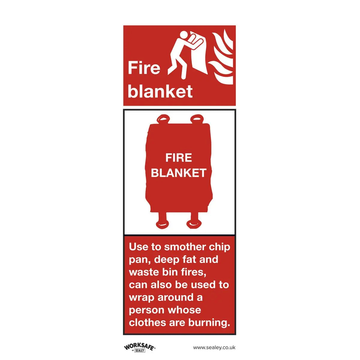 Worksafe by Sealey Safe Conditions Safety Sign - Fire Blanket - Self-Adhesive Vinyl - Pack of 10 