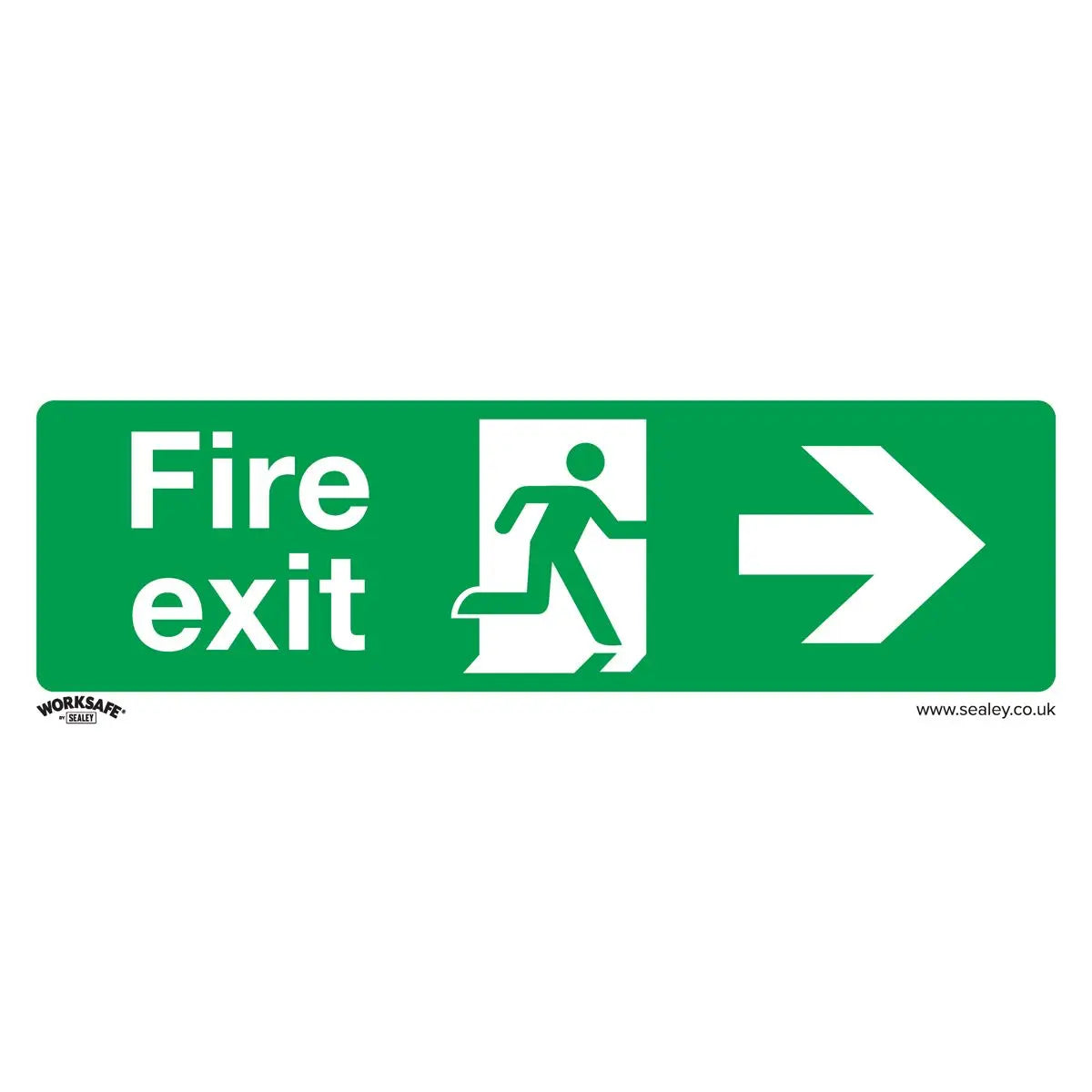 Worksafe by Sealey Safe Conditions Safety Sign - Fire Exit (Right) - Self-Adhesive Vinyl 