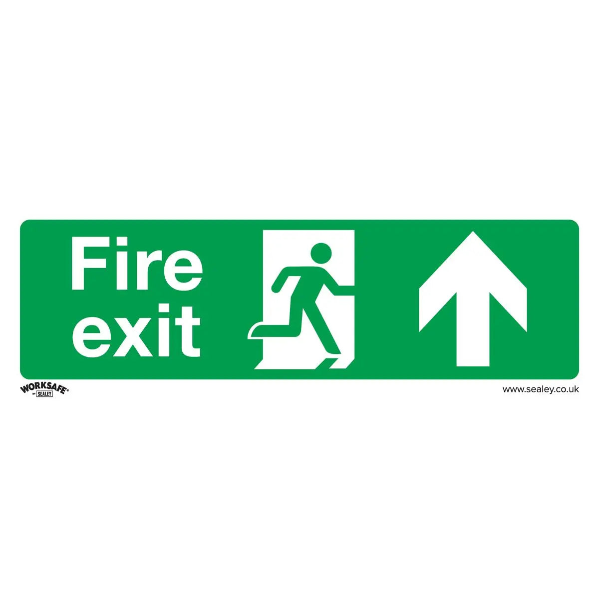 Worksafe by Sealey Safe Conditions Safety Sign - Fire Exit (Up) - Rigid Plastic - Pack of 10 