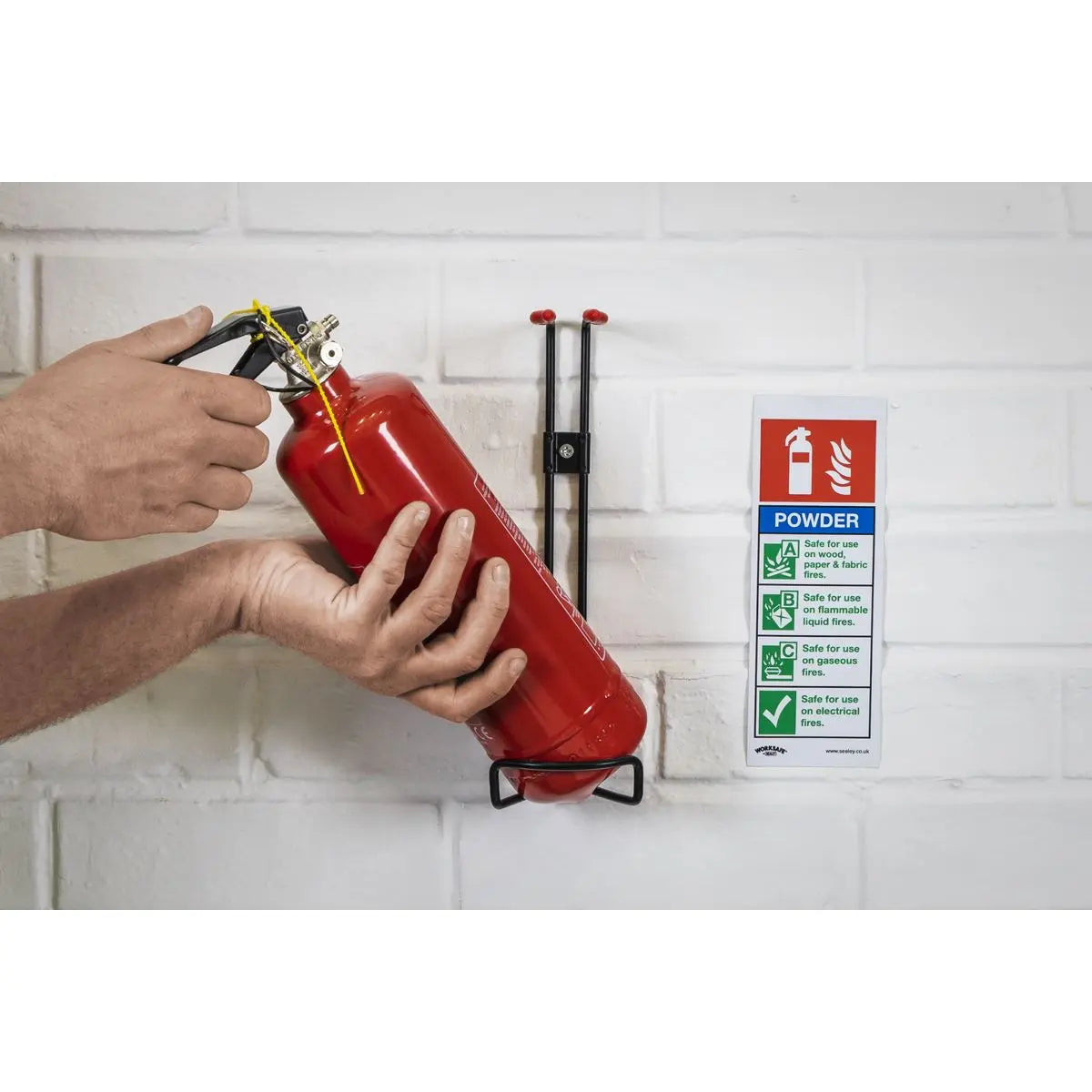 Worksafe by Sealey Safe Conditions Safety Sign - Powder Fire Extinguisher - Self-Adhesive Vinyl 