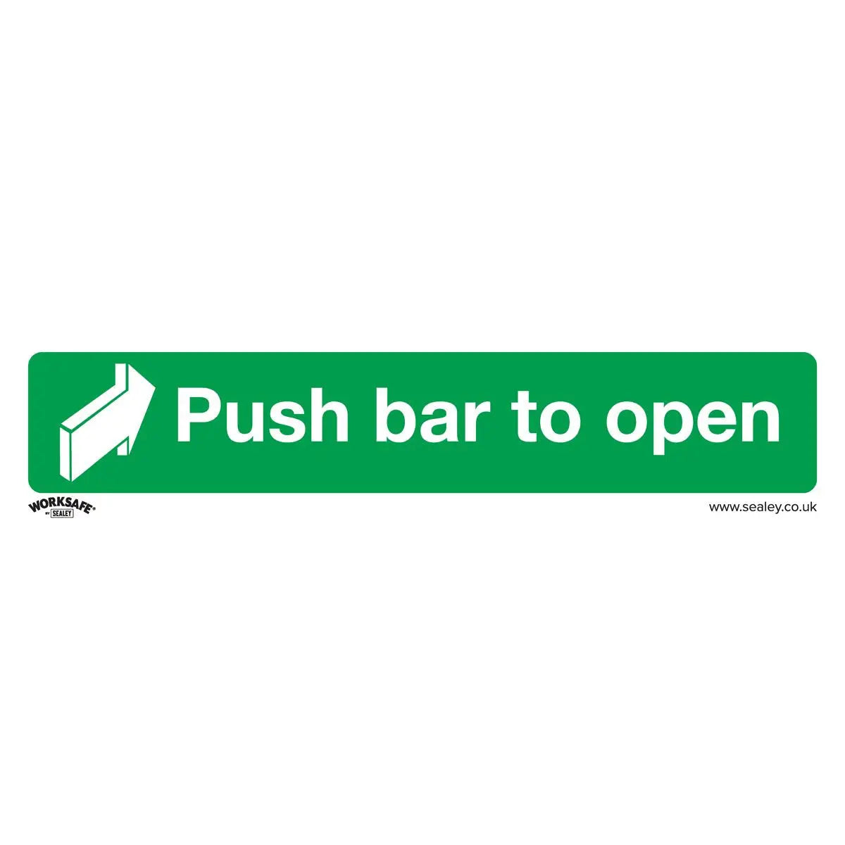 Worksafe by Sealey Safe Conditions Safety Sign - Push Bar To Open - Rigid Plastic 