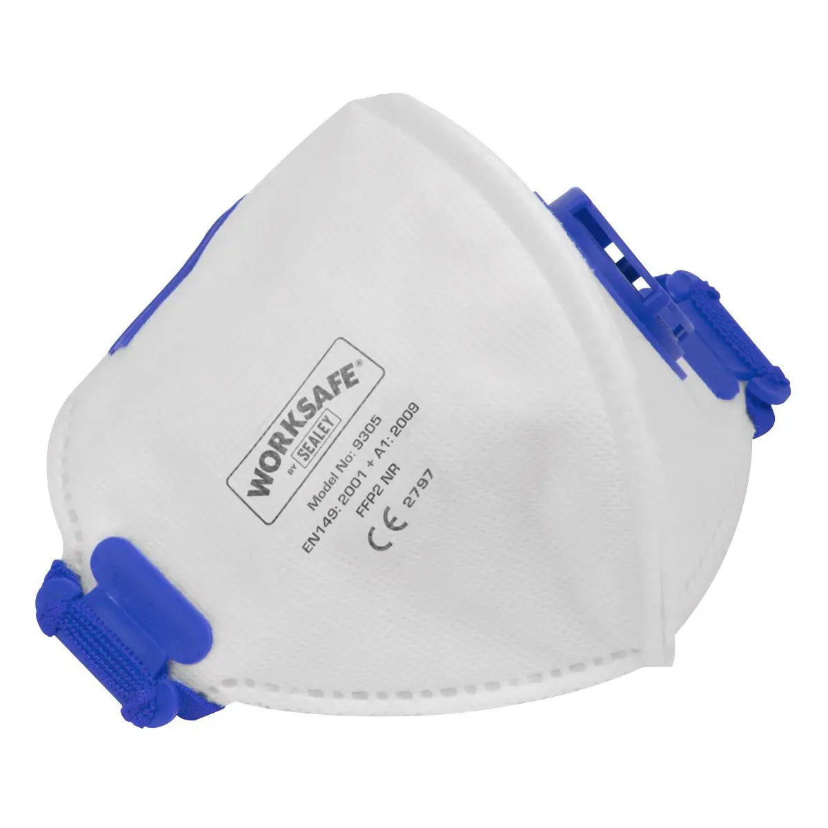 Worksafe by Sealey Valved Fold Flat Mask FFP2 - Pack of 10 