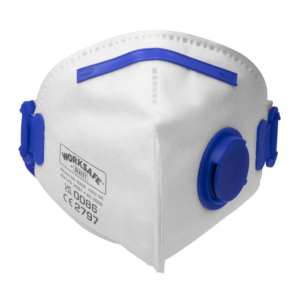 Worksafe by Sealey Valved Fold Flat Mask FFP2 - Pack of 10 