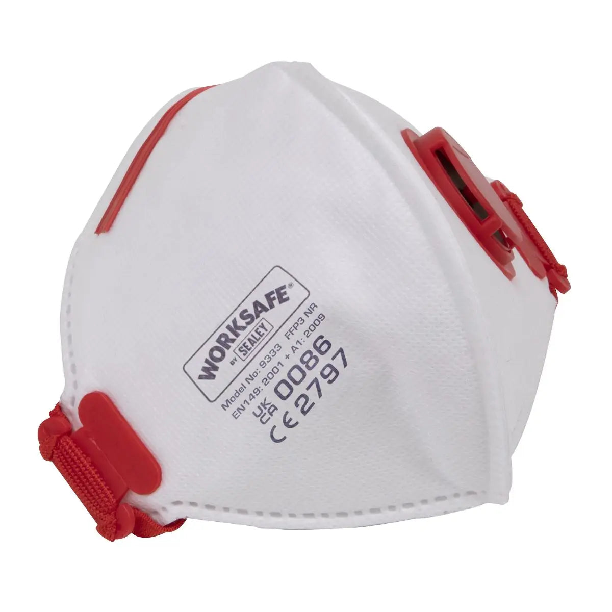 Worksafe by Sealey Valved Fold Flat Mask FFP3 - Pack of 10 
