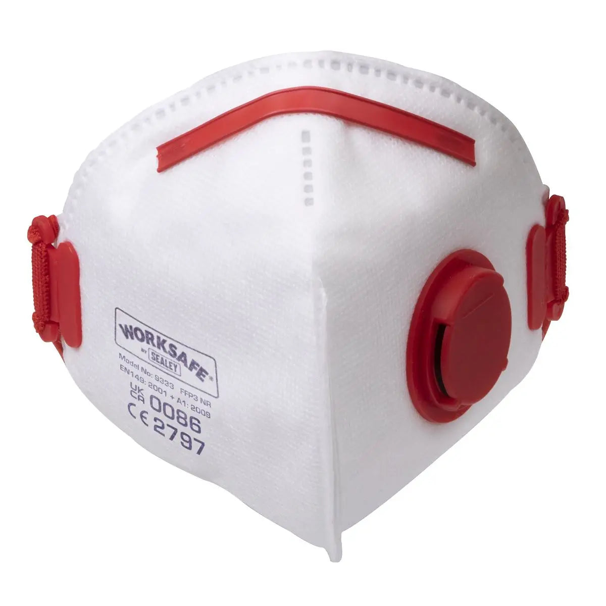 Worksafe by Sealey Valved Fold Flat Mask FFP3 - Pack of 10 