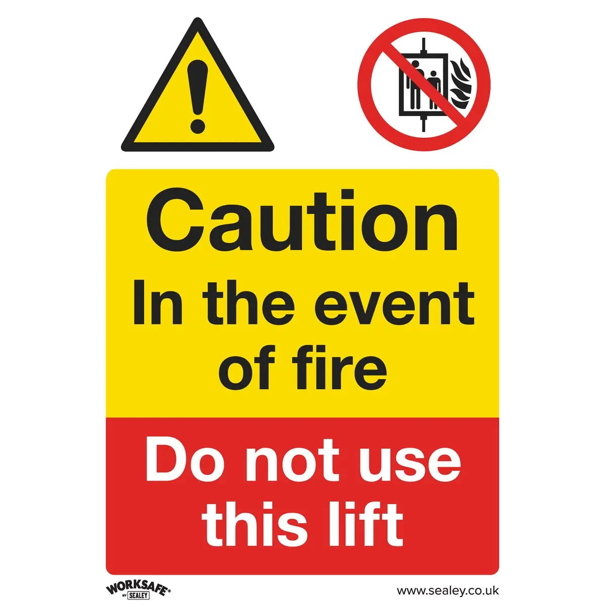 Worksafe by Sealey Warning Safety Sign - Caution Do Not Use Lift - Self-Adhesive Vinyl - Pack of 10 