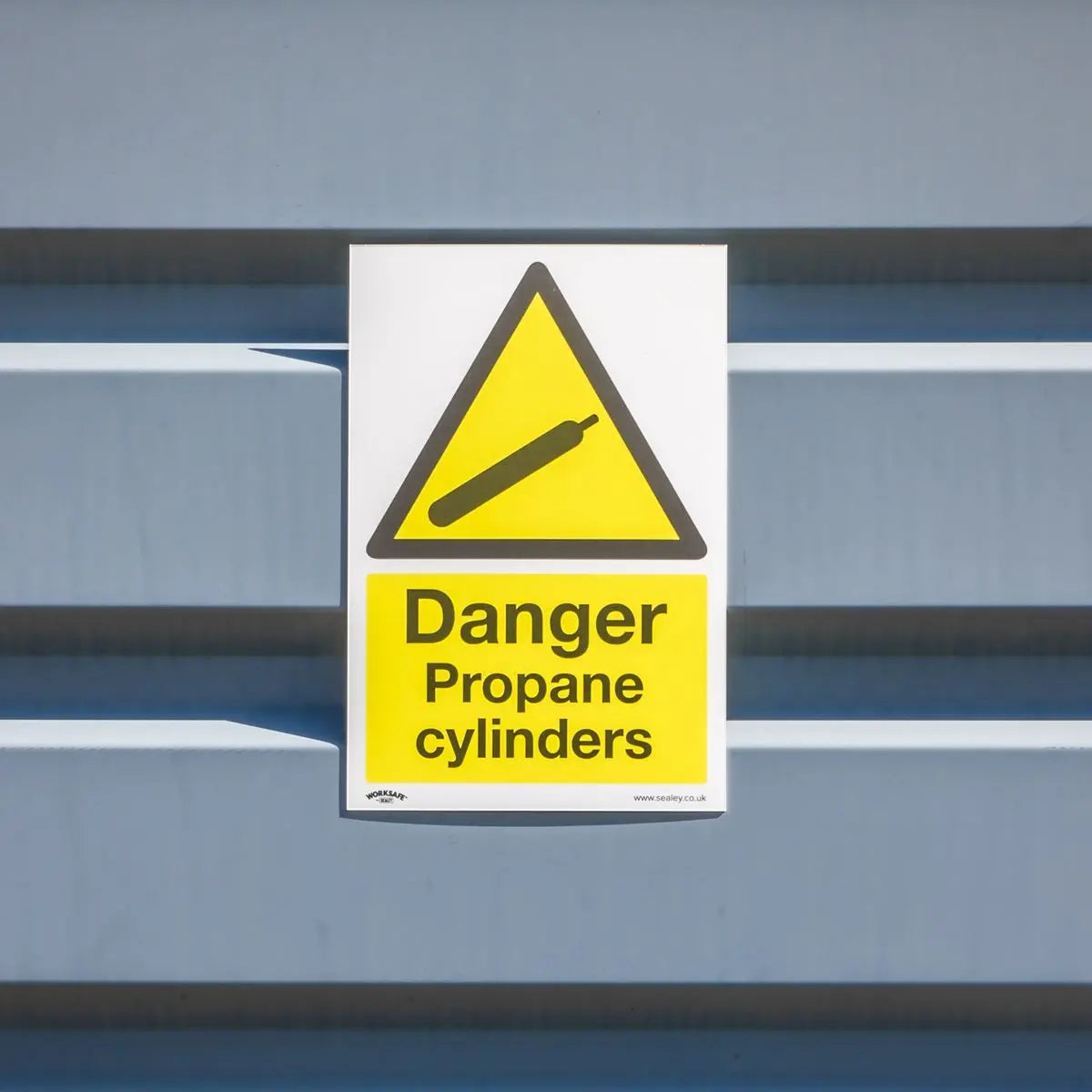 Worksafe by Sealey Warning Safety Sign - Danger Propane Cylinders - Self-Adhesive Vinyl 
