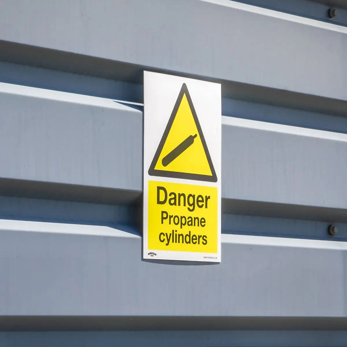 Worksafe by Sealey Warning Safety Sign - Danger Propane Cylinders - Self-Adhesive Vinyl 