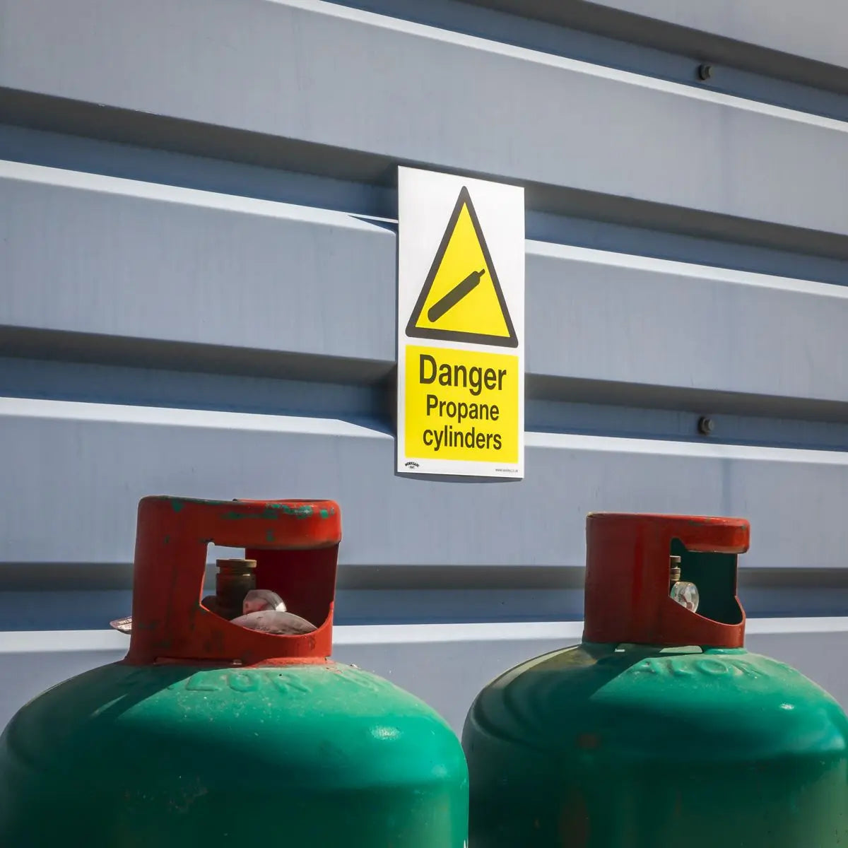 Worksafe by Sealey Warning Safety Sign - Danger Propane Cylinders - Self-Adhesive Vinyl 