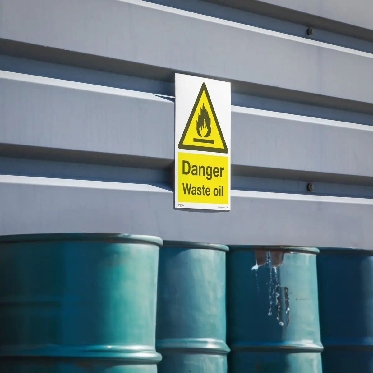 Worksafe by Sealey Warning Safety Sign - Danger Waste Oil - Self-Adhesive Vinyl 