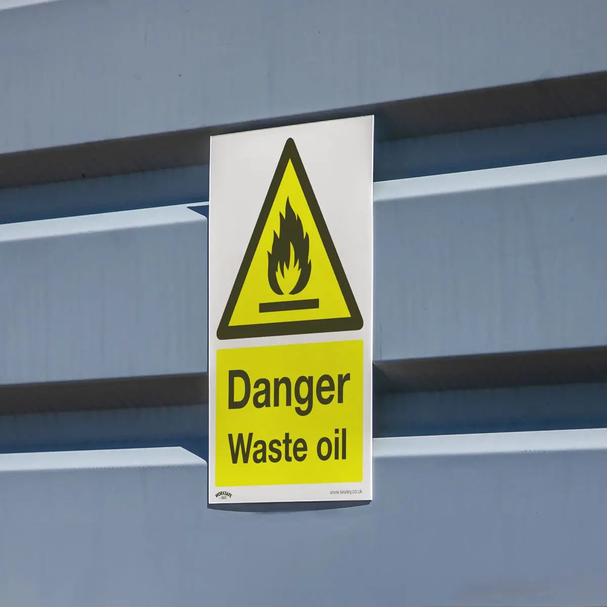Worksafe by Sealey Warning Safety Sign - Danger Waste Oil - Self-Adhesive Vinyl 
