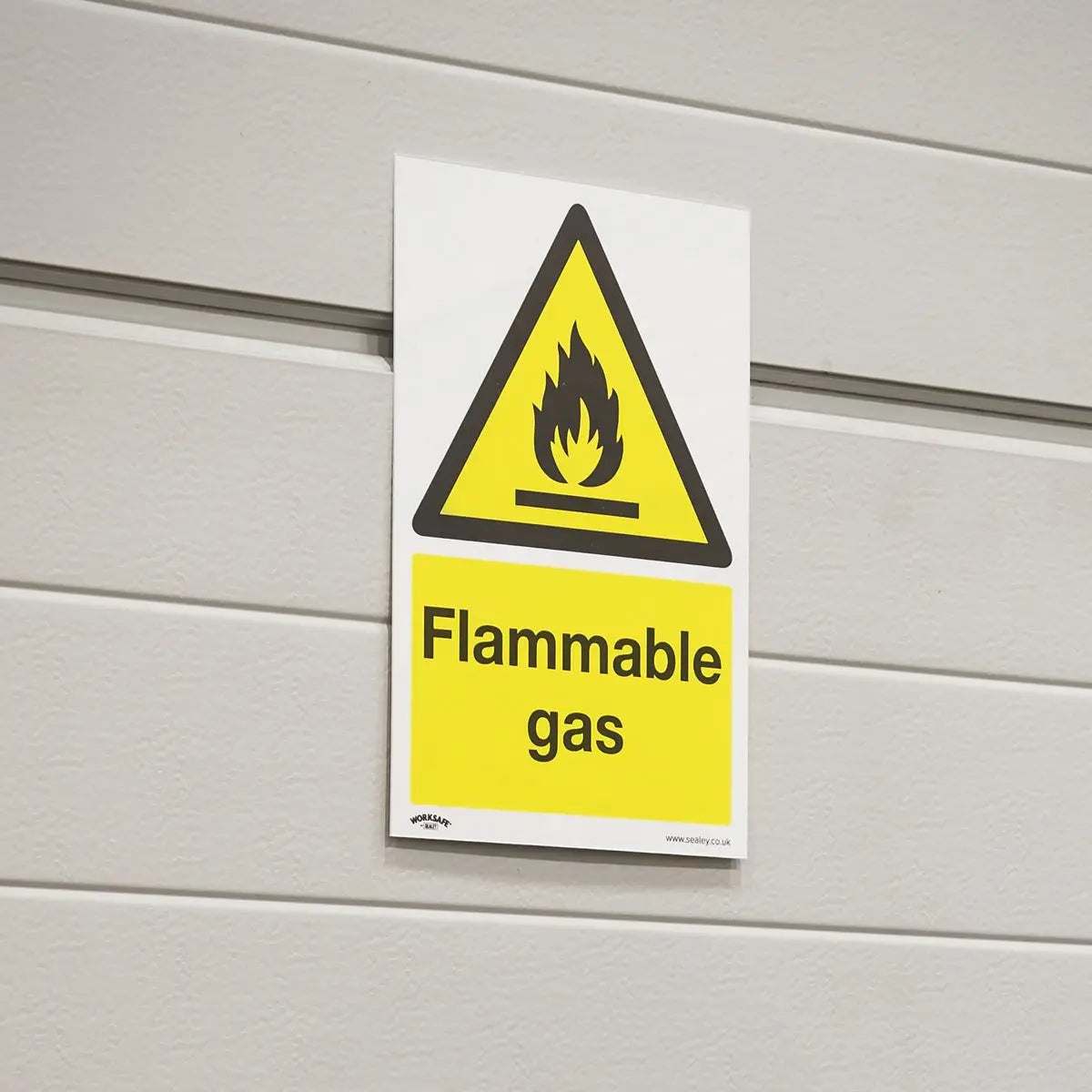 Worksafe by Sealey Warning Safety Sign - Flammable Gas - Rigid Plastic 