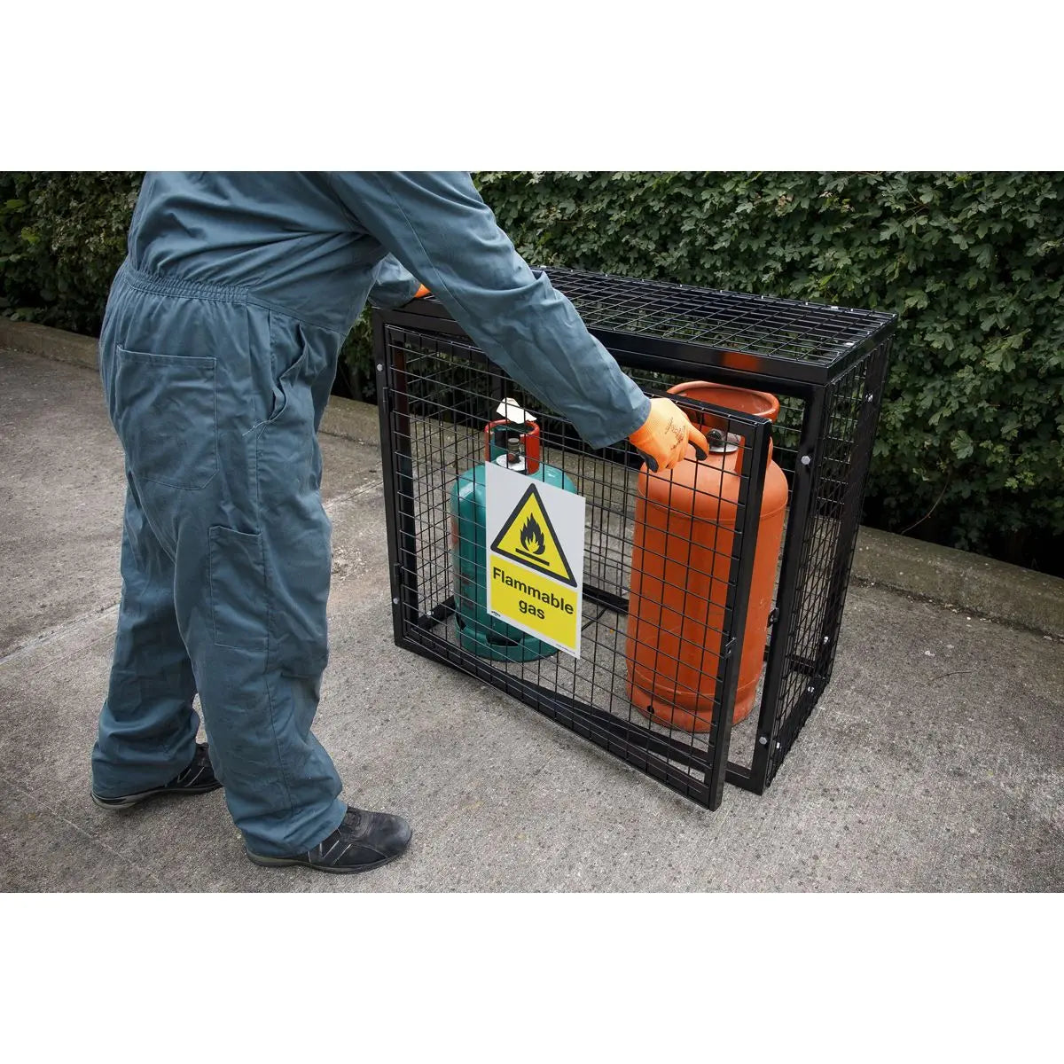 Worksafe by Sealey Warning Safety Sign - Flammable Gas - Self-Adhesive Vinyl - Pack of 10 