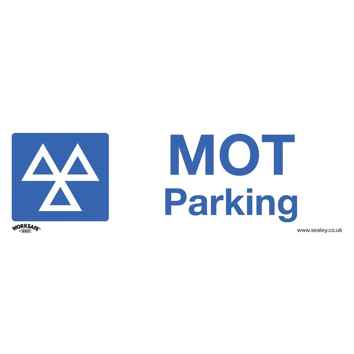 Worksafe by Sealey Warning Safety Sign - MOT Parking - Self-Adhesive Vinyl - Pack of 10 