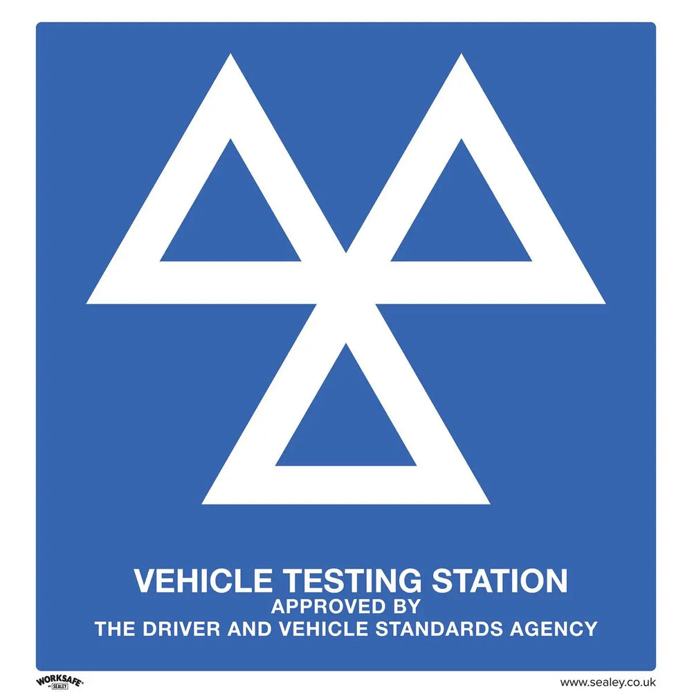 Worksafe by Sealey Warning Safety Sign - MOT Testing Station - Rigid