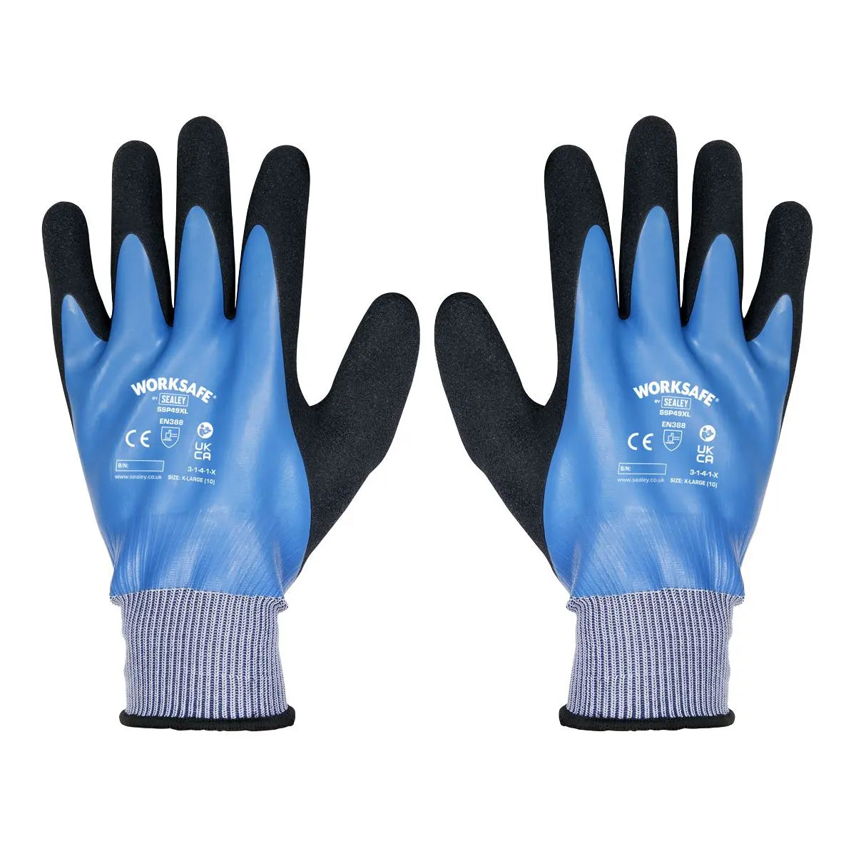 Worksafe by Sealey Waterproof Latex Gloves - (X-Large) - Box of 120 Pairs  White Rose Tools