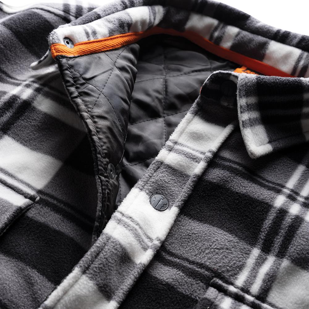 Scruffs Worker Padded Checked Shirt Black / White - Choose Size  White Rose Tools