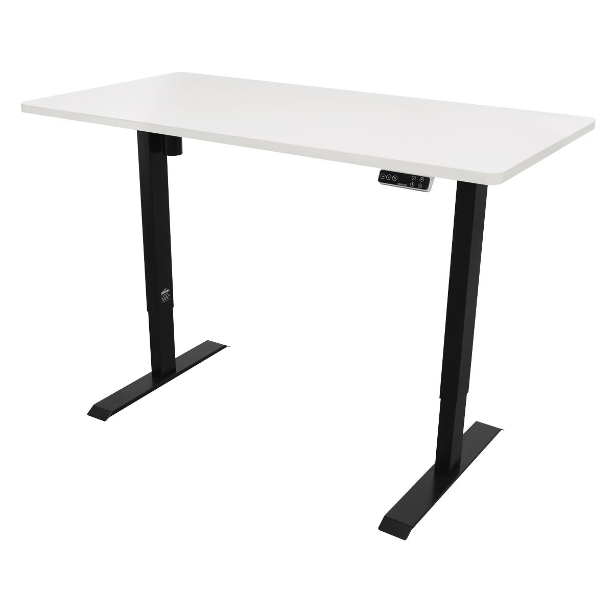 Dellonda White Electric Height Adjustable Standing Desk with Memory, Quiet, 1400x700mm