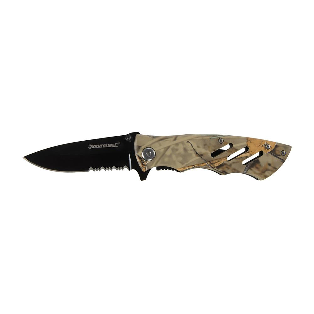 Silverline Folding Camouflage Pocket Knife 195mm 746410