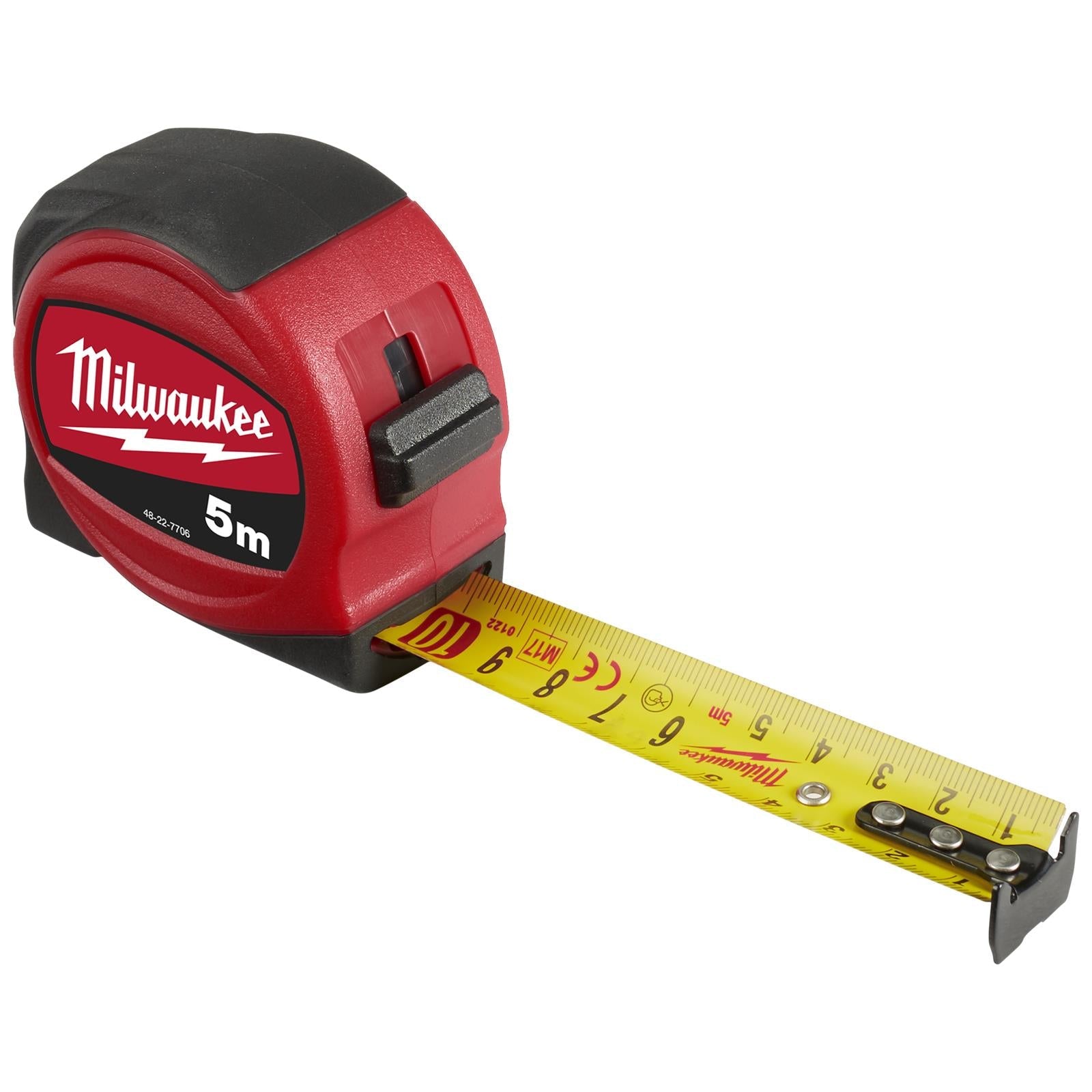 Milwaukee Tape Measure 5m Metric Slimline Pocket Tape 25mm Blade Width 