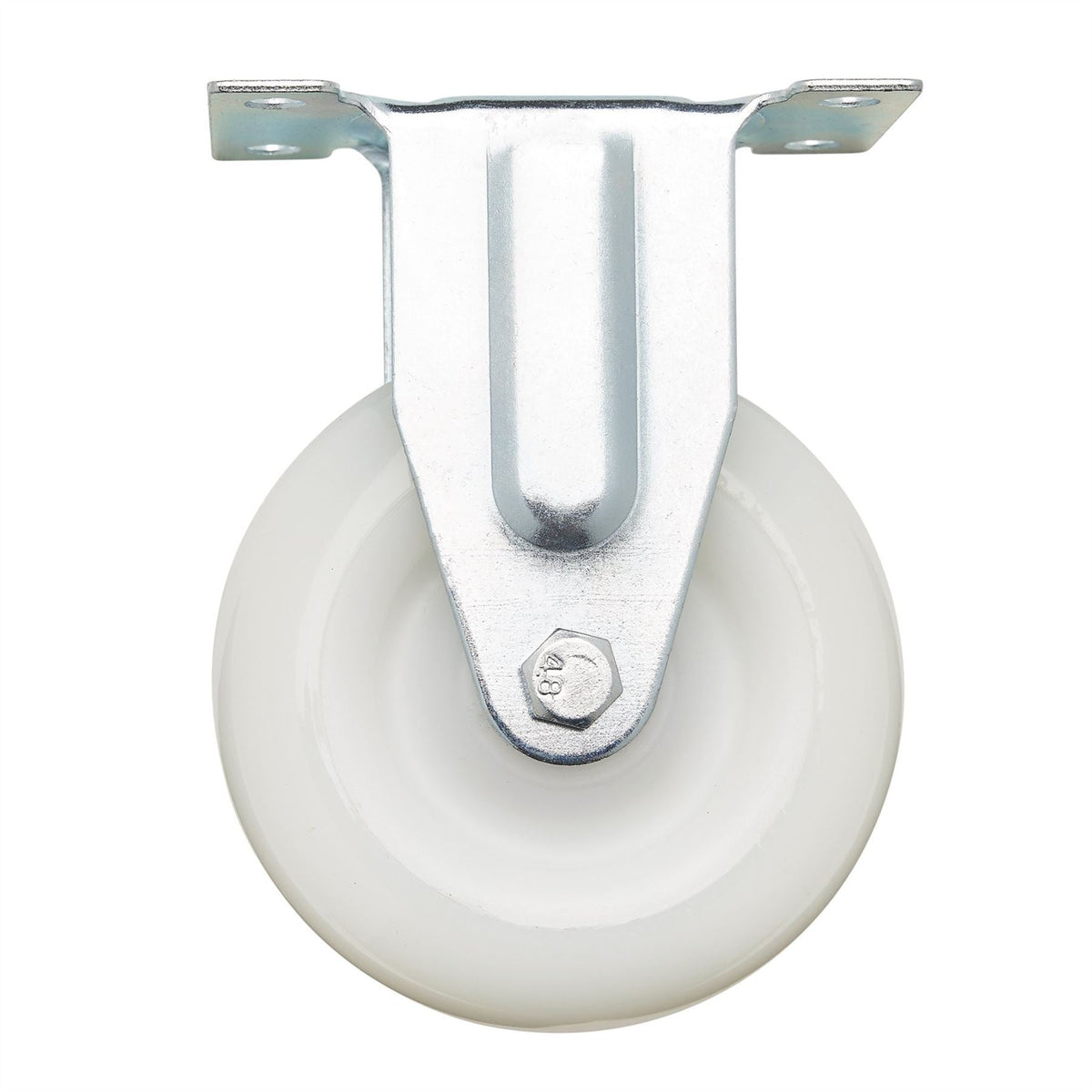 Draper Fixed Plate Fixing Nylon Wheel 100mm Diameter S.W.L. 125kg 65507  White Rose Tools