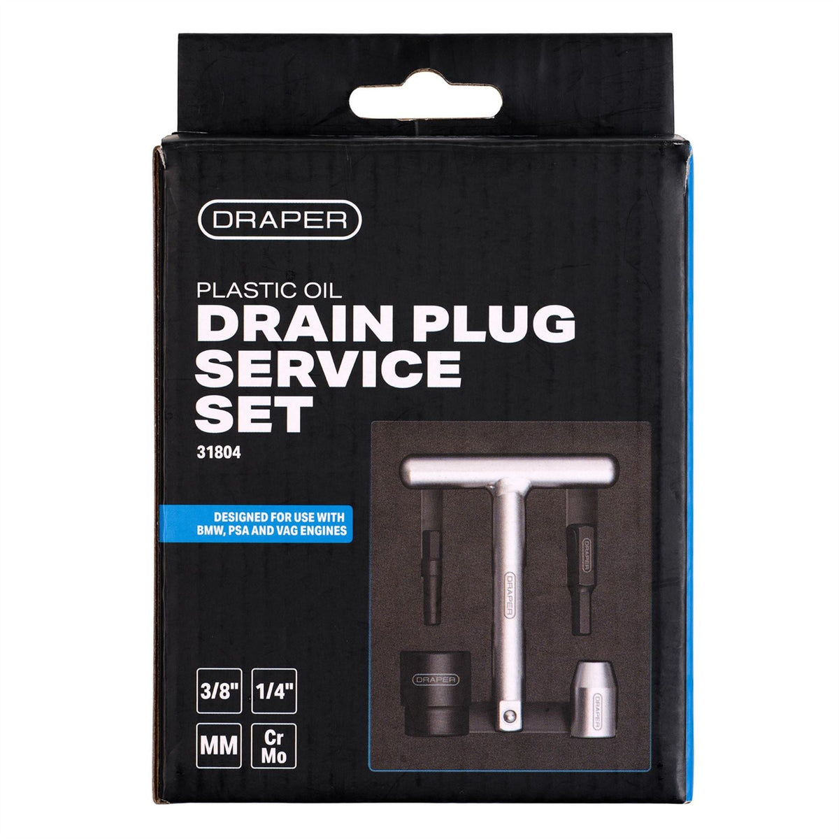Draper Oil Service Set for Plastic Oil Drain Screws (5 Piece) 31804  White Rose Tools