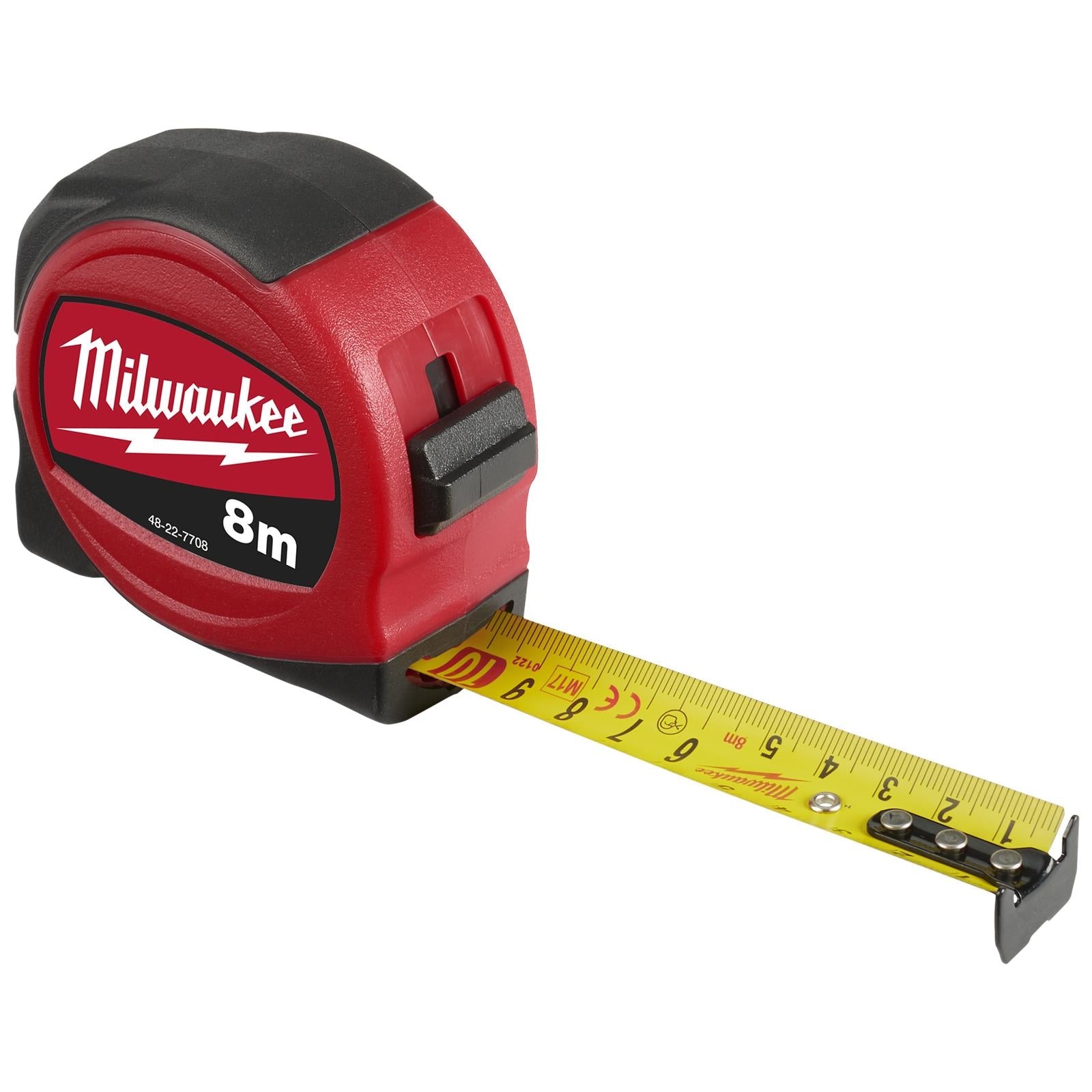Milwaukee Tape Measure 8m Metric Slimline Pocket Tape 25mm Blade Width 