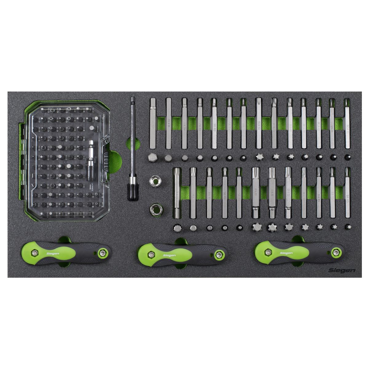 Siegen by Sealey Tool Tray with Specialised Bits & Folding Hex Keys 170pc