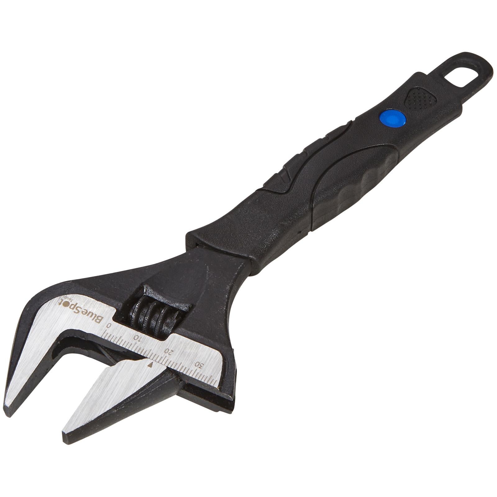 BlueSpot Adjustable Wrench Wide Jaw 200mm 8in Jaw Capacity 39mm