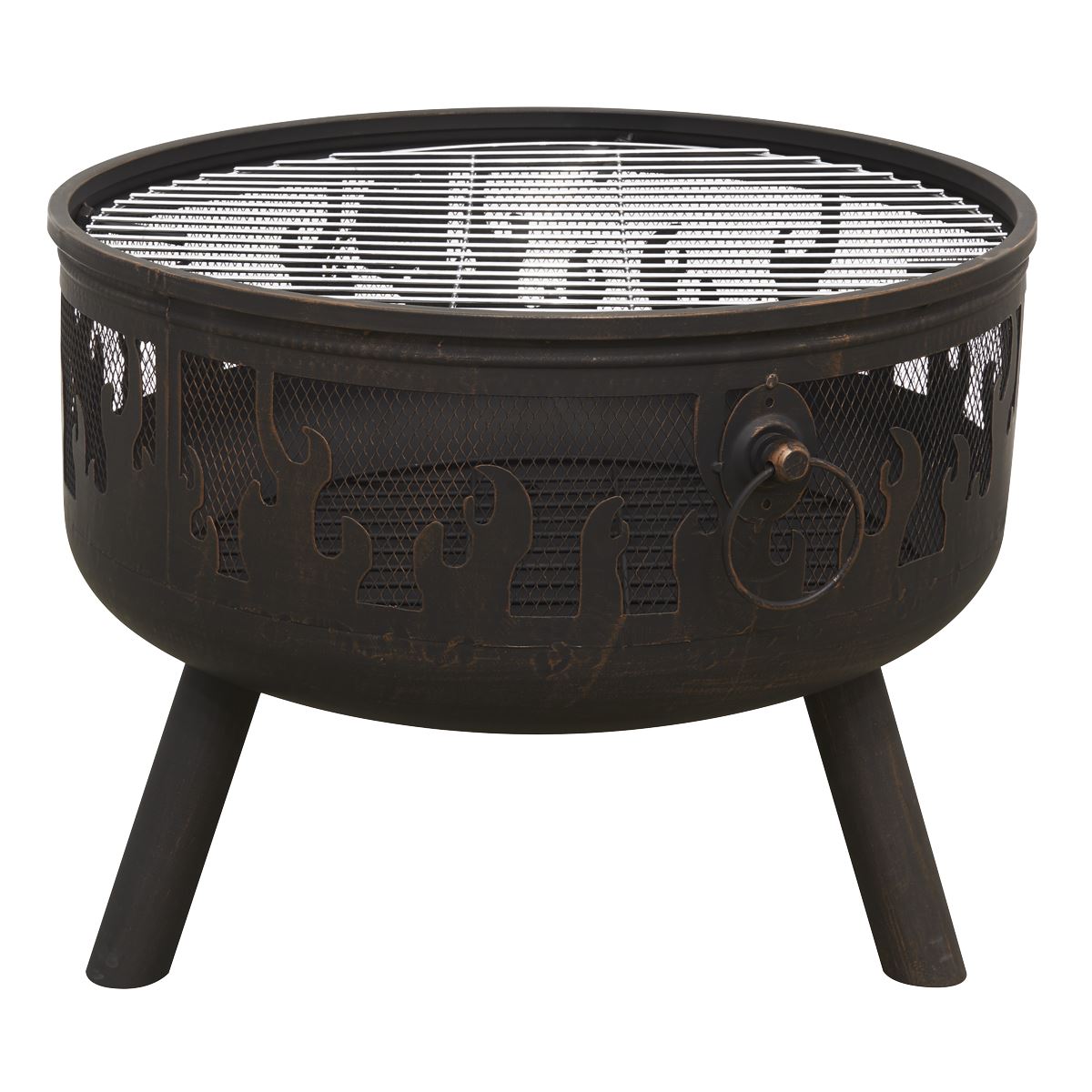 Dellonda Deluxe Firepit Fireplace Outdoor Patio Heater, Cooking Grill & Poker