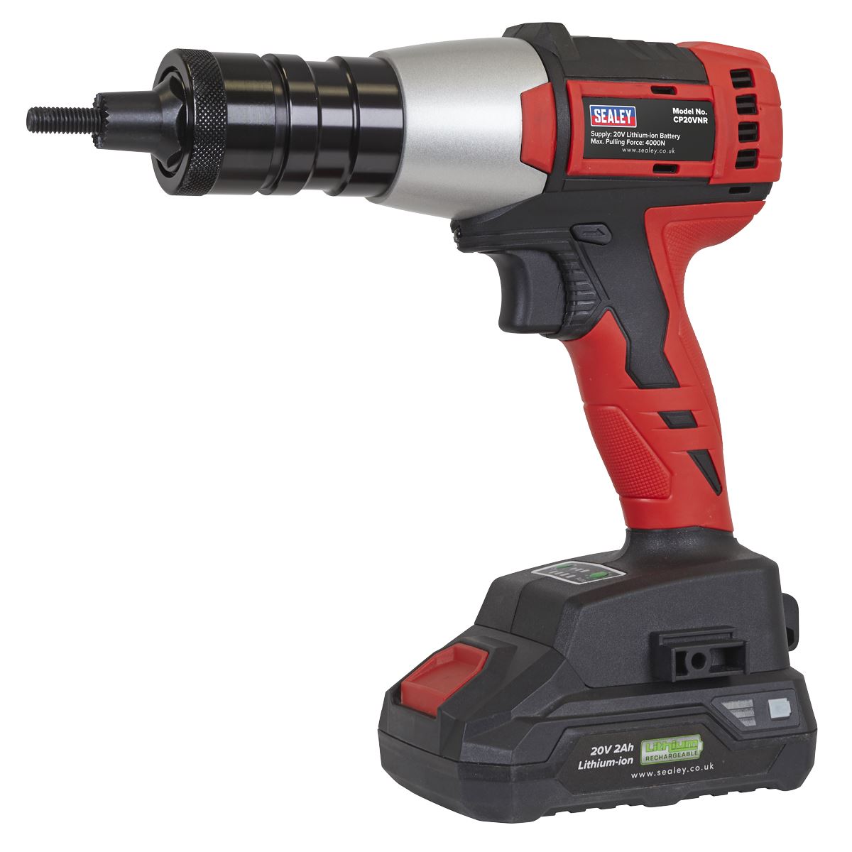 Sealey Brushless Cordless Nut Riveter 20V SV20 Series - Body Only  White Rose Tools