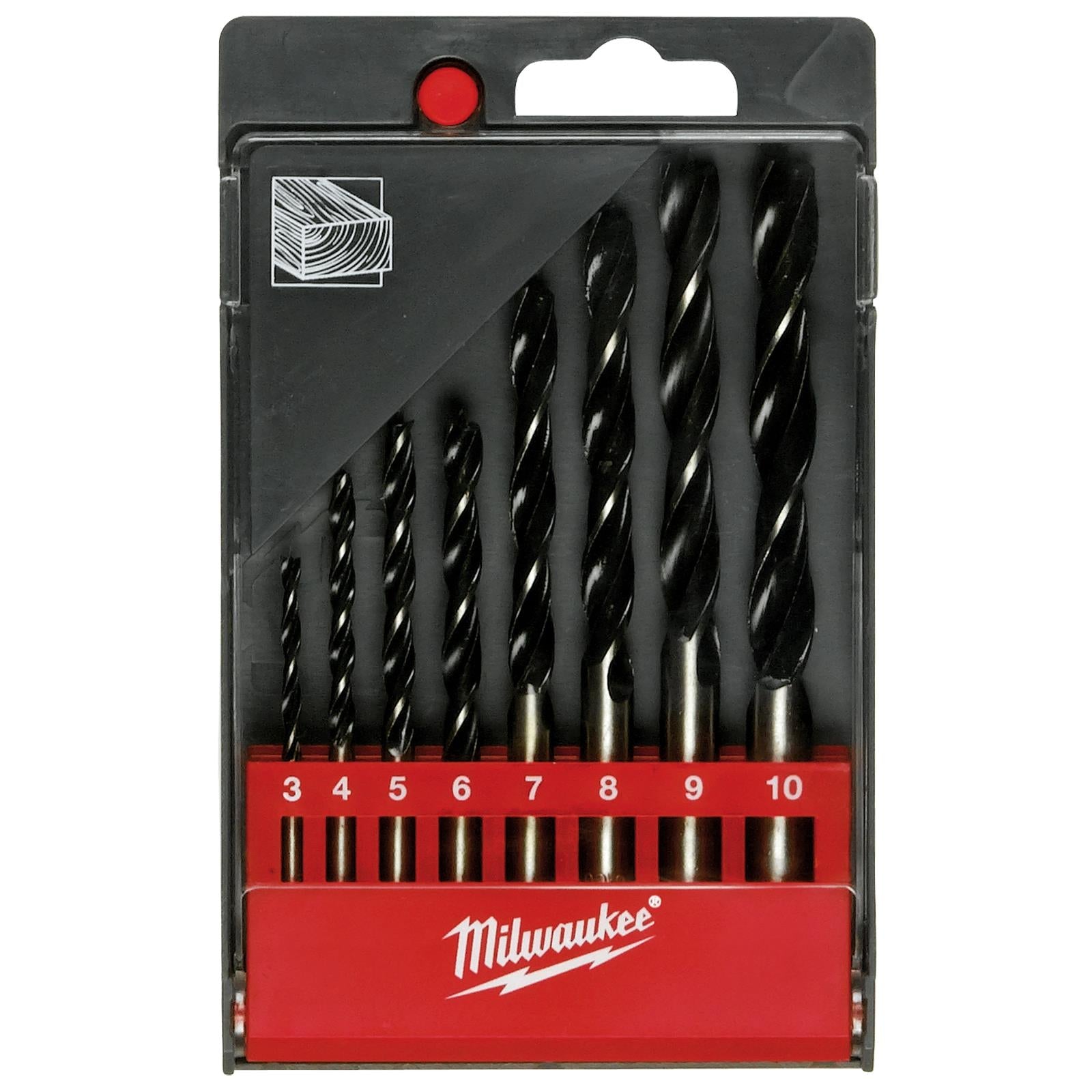 Milwaukee Brad Point Wood Drill Bit Set 8 Piece 3-10mm 