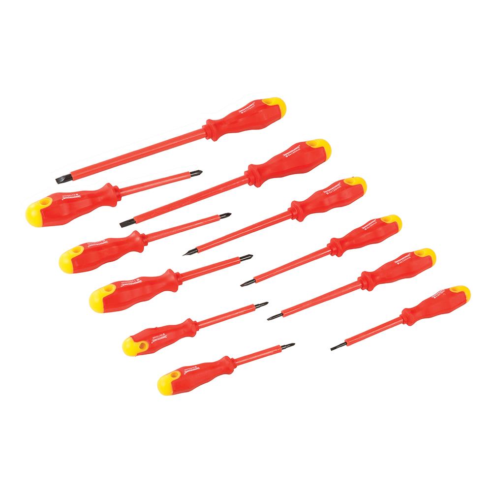 Silverline 11 Piece Insulated Screwdriver Set Slotted Phillips Chrome Vanadium Shafts