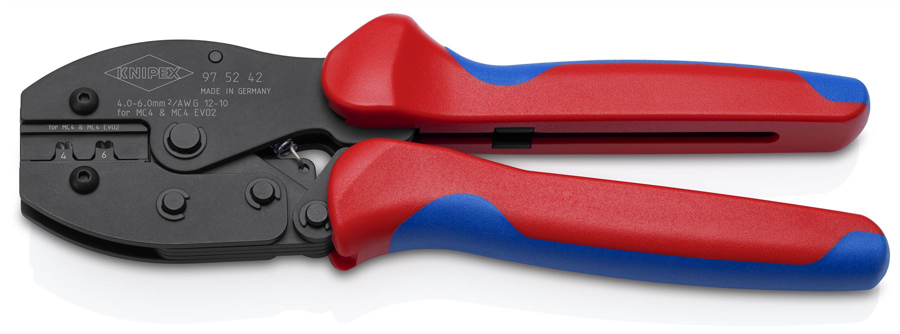 KNIPEX PreciForce Crimping Pliers for MC4/MC4 EVO 2 Connectors with Multi Component Handles 220mm 97 52 42