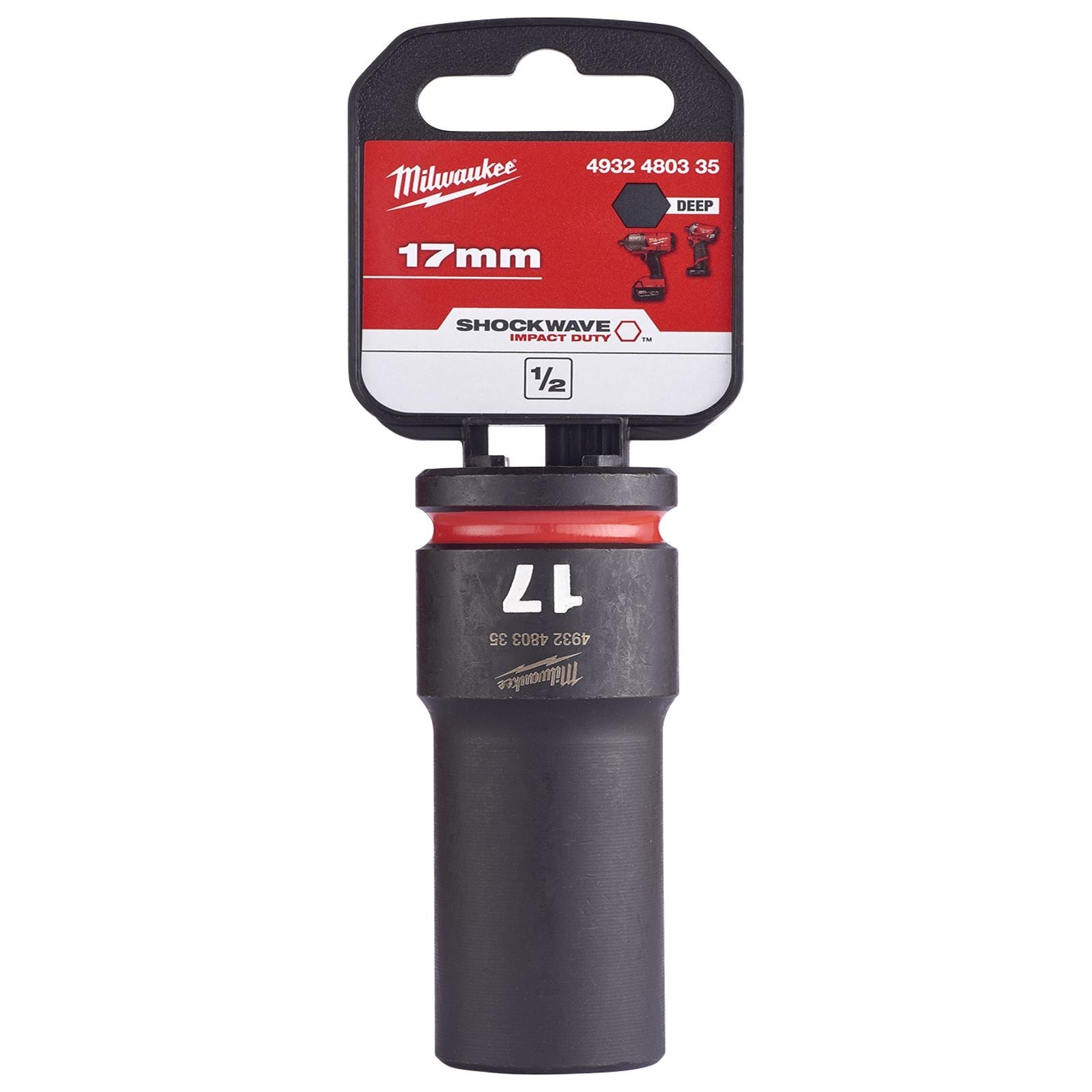 Milwaukee Impact Sockets Deep 1/2" Drive 8-36mm SHOCKWAVE Impact Duty 