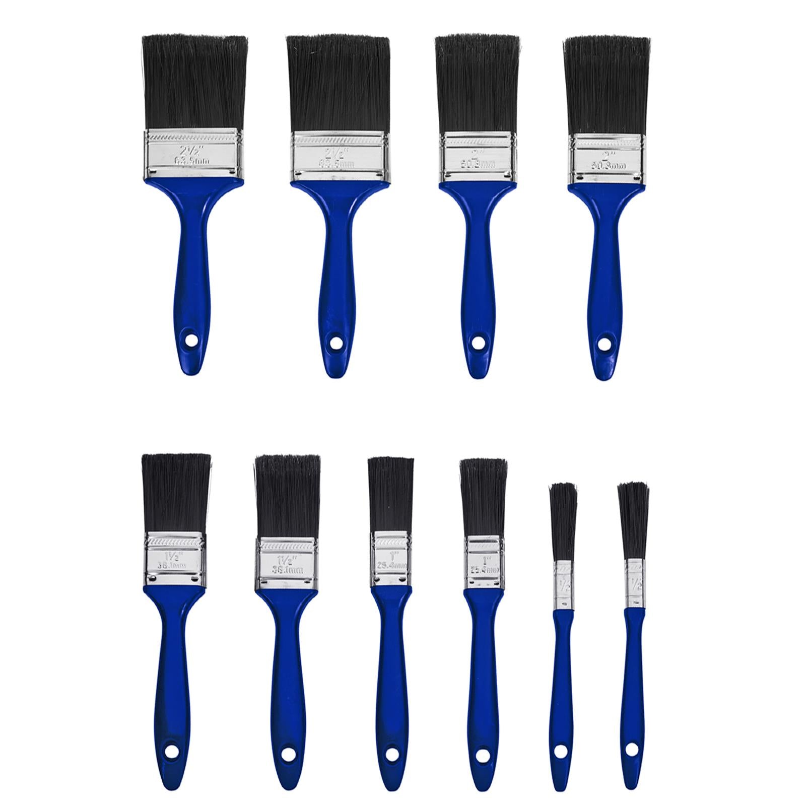 BlueSpot Synthetic Workshop Brush Set 10 Piece 1/2" 1" 1 1/2" 2
