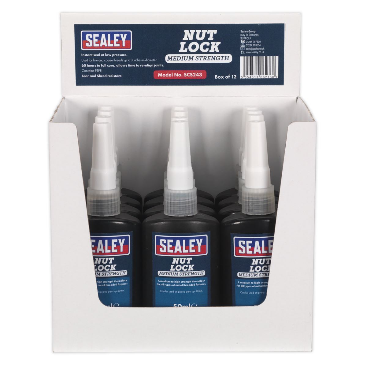 Sealey Nut Lock Medium Strength 50ml Pack of 12 