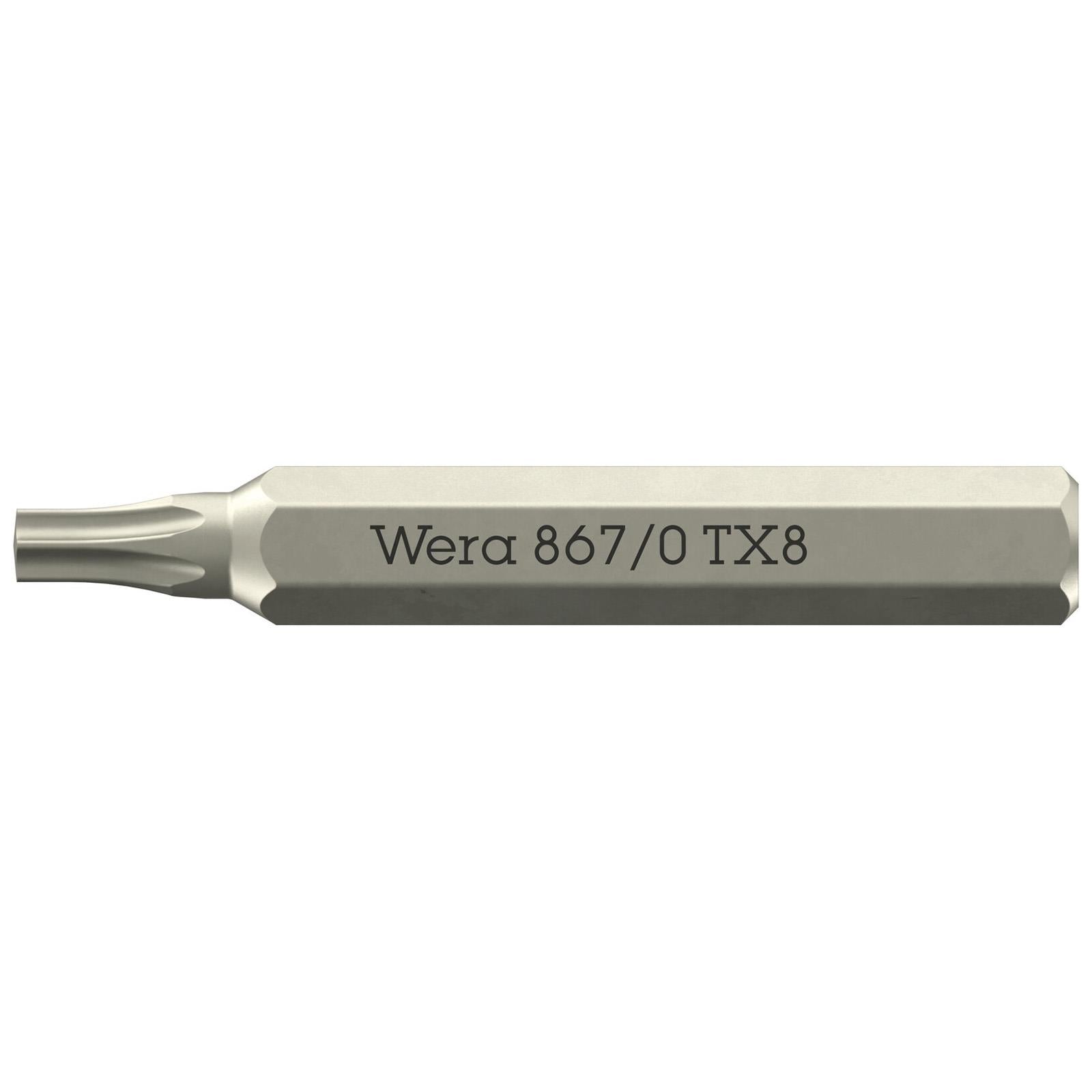 Wera Micro Precision Screwdriver Bits with 4mm Hex Drive Phillips Pozi Slotted Hex Torx - Choose Size  White Rose Tools