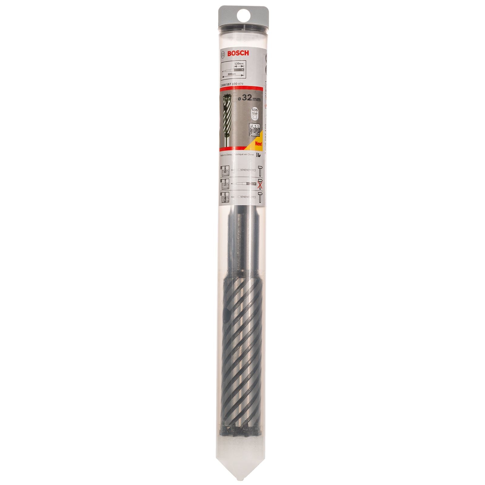 Bosch Rebar Cutter Drill Bit 4 Cutter SDS Plus 9 Reinforced Concrete 300mm 16-32mm (WL:120mm)