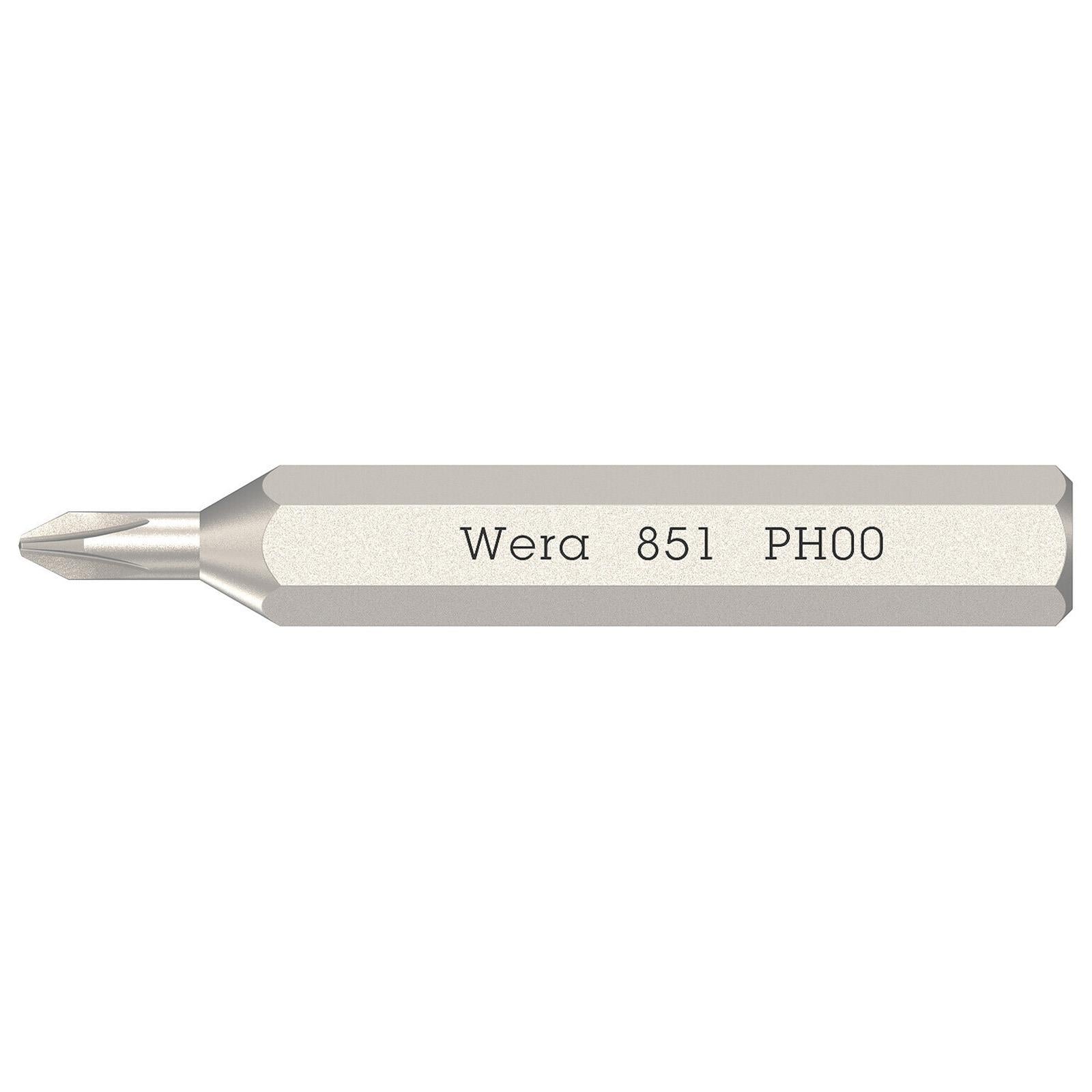 Wera Micro Precision Screwdriver Bits with 4mm Hex Drive Phillips Pozi Slotted Hex Torx - Choose Size  White Rose Tools