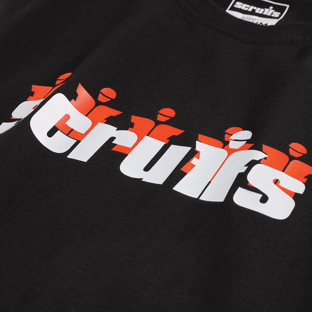 Scruffs Graphic T-Shirt Black Cotton - Choose Size  White Rose Tools