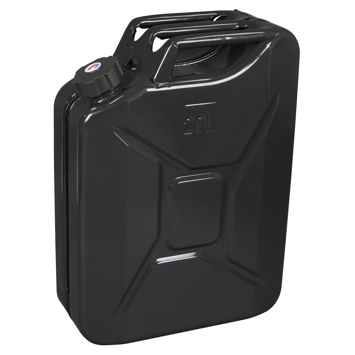 Sealey Screw Cap Metal Jerry Can 20L - Black