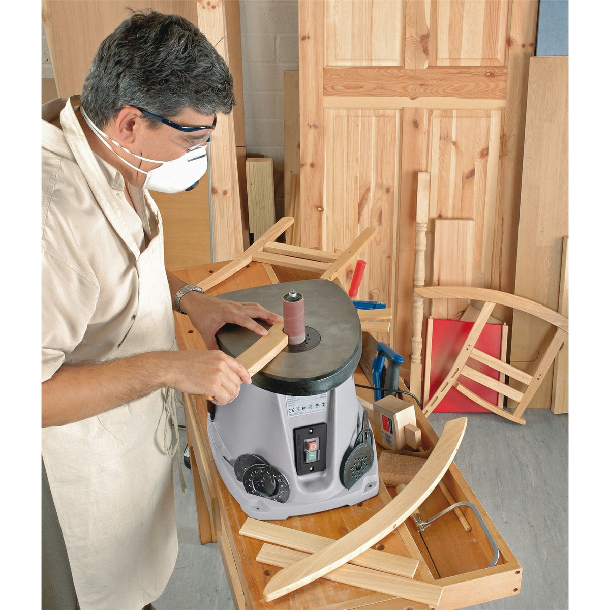 Draper 230V Oscillating Spindle Sander 450W 10773  White Rose Tools