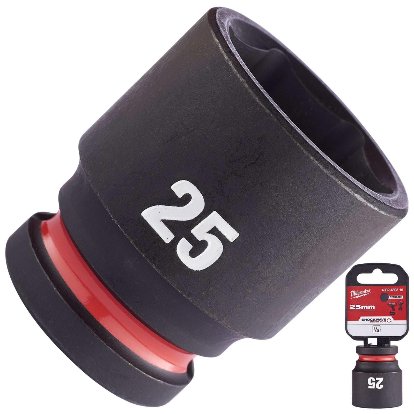 Milwaukee Impact Sockets Standard 1/2" Drive 8-32mm SHOCKWAVE Impact Duty 