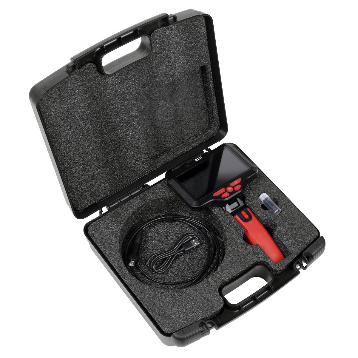 Sealey Video Borescope 5.5mm Camera Dual Lens & 5" Screen  White Rose Tools