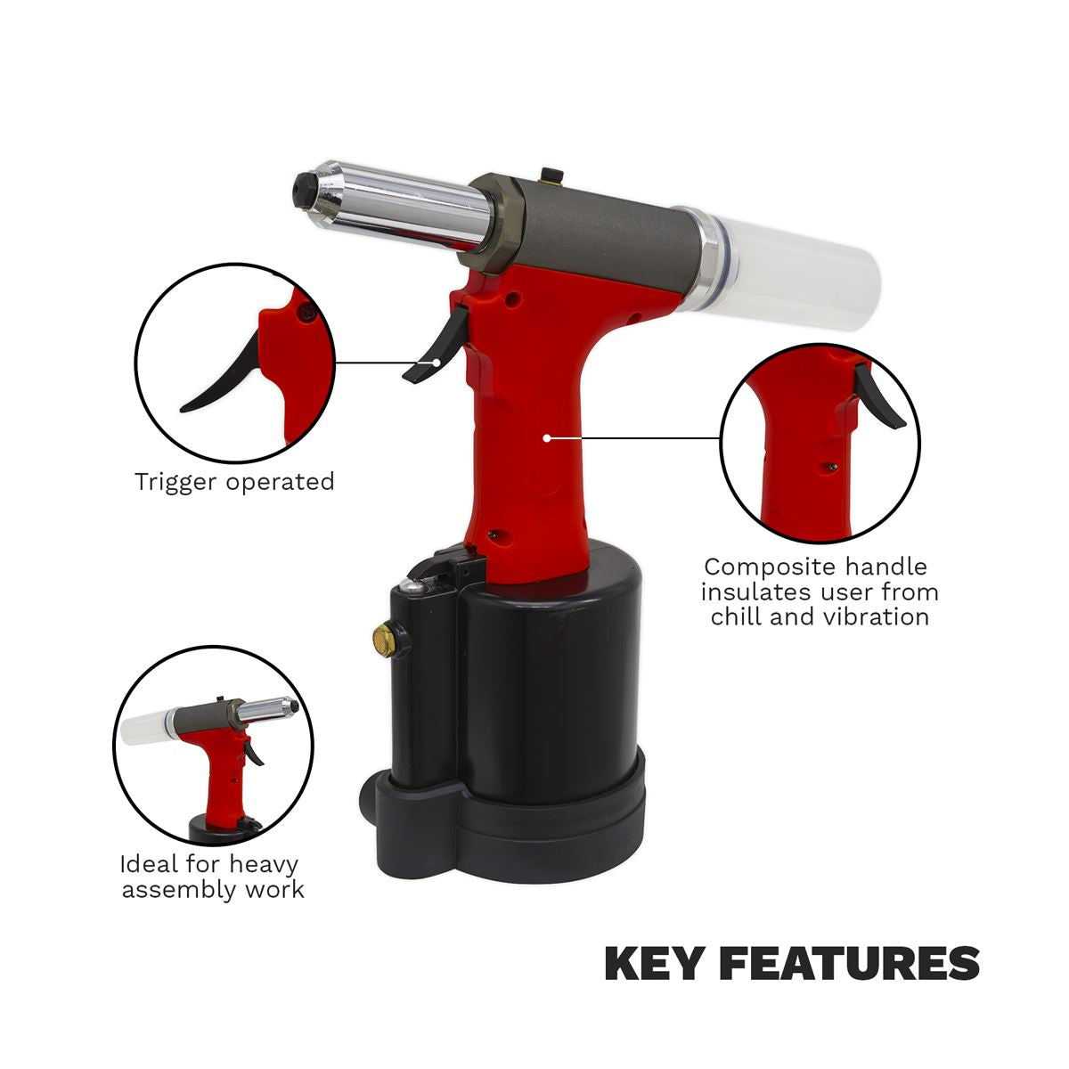 Generation Air Riveter 1/4" Steel Aluminium & Stainless Steel Rivets