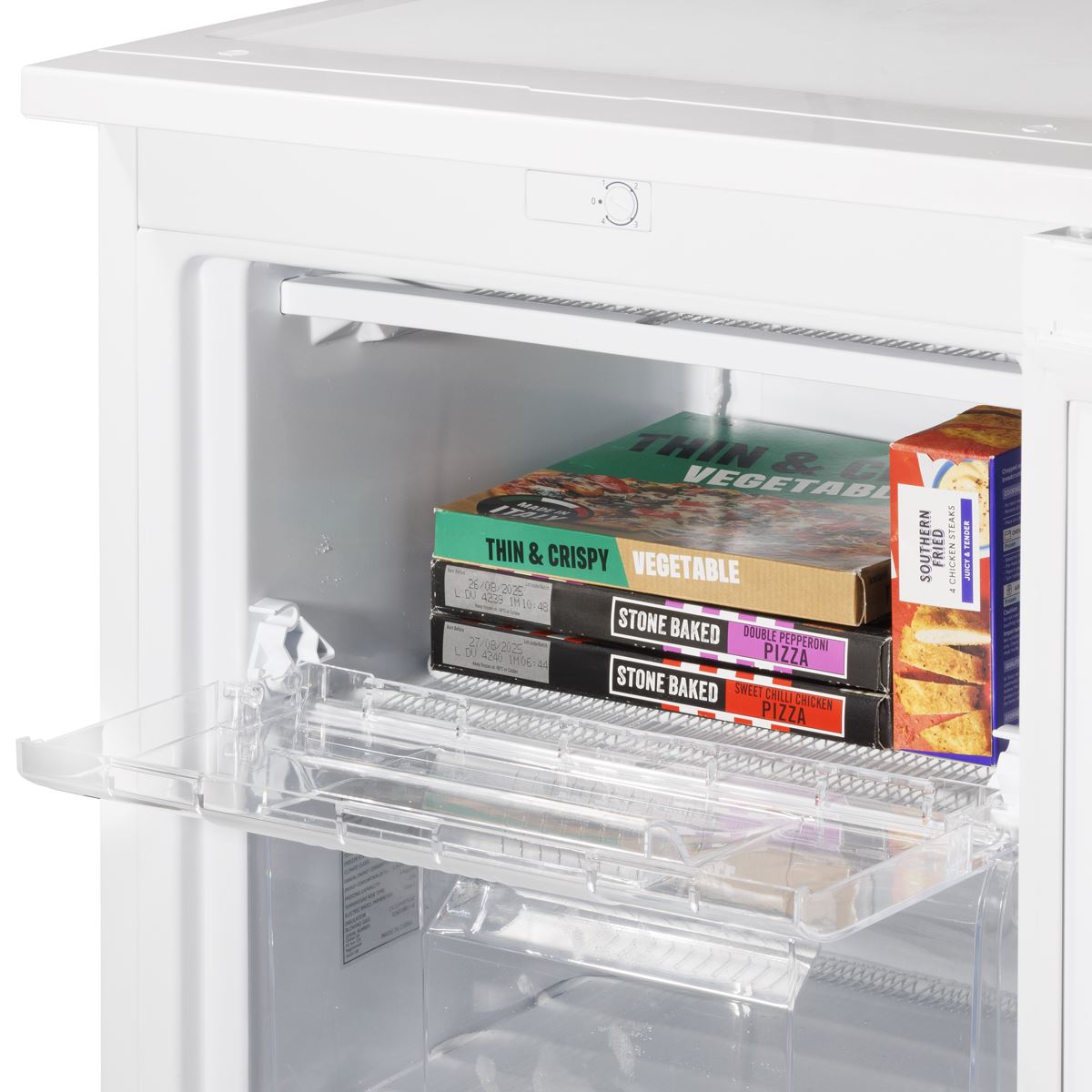 Baridi 55cm Undercounter Freezer with Adjustable Thermostat 85L - White  White Rose Tools